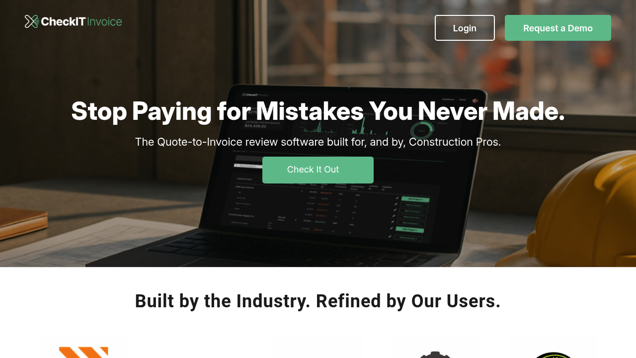 CheckIT Invoice screenshot