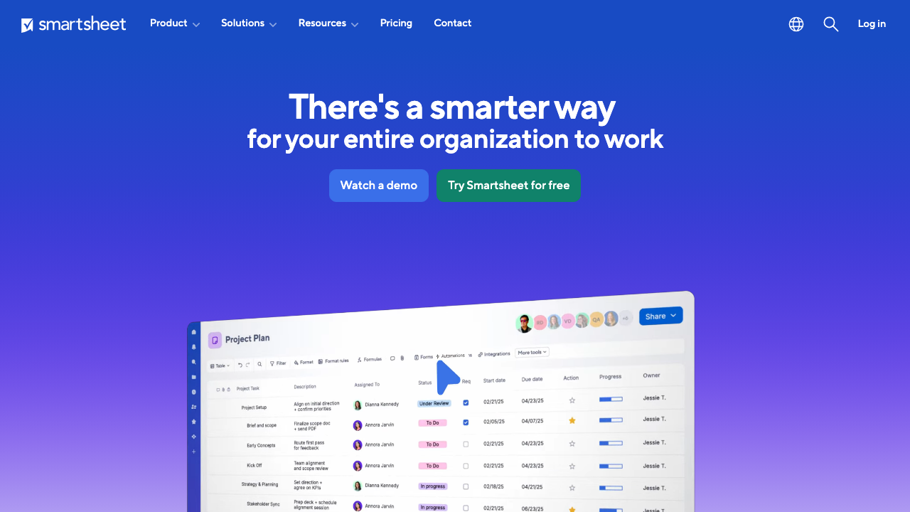 Smartsheet screenshot